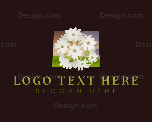 Wyoming Flower Plant Logo