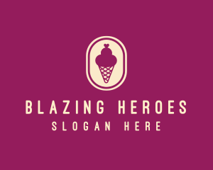 Gelato Ice Cream Cone logo design