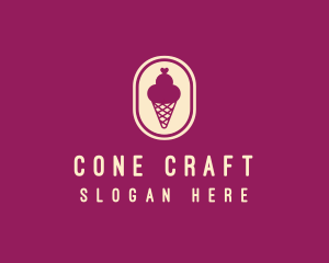 Gelato Ice Cream Cone logo design