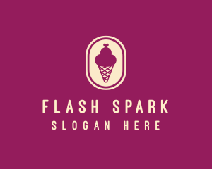 Gelato Ice Cream Cone logo design