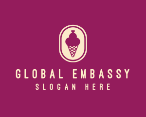 Gelato Ice Cream Cone logo design