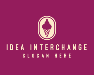 Gelato Ice Cream Cone logo design