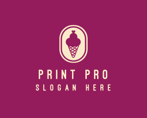 Gelato Ice Cream Cone logo design