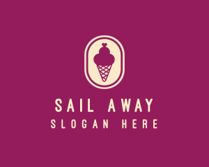 Gelato Ice Cream Cone logo design