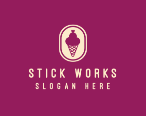 Gelato Ice Cream Cone logo design