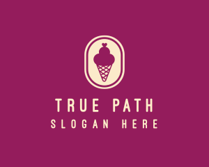 Gelato Ice Cream Cone logo design