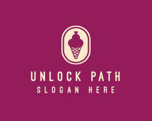 Gelato Ice Cream Cone logo design