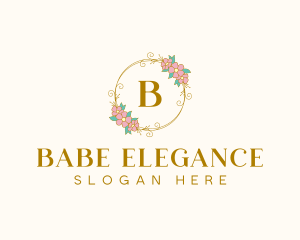 Elegant Floral Circle logo design