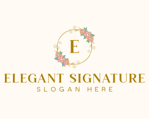 Elegant Floral Circle logo design