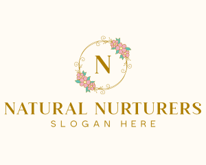 Elegant Floral Circle logo design