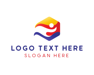 Abstract Running Person Badge logo