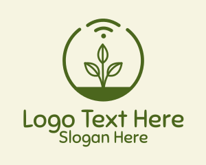 Plant Wifi Signal Badge logo design