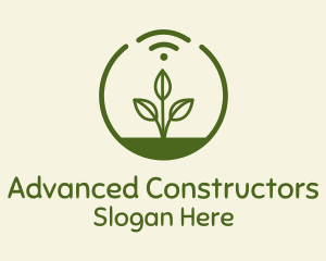 Plant Wifi Signal Badge logo design