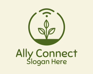 Plant Wifi Signal Badge logo design