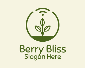 Plant Wifi Signal Badge logo design