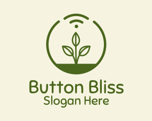 Plant Wifi Signal Badge logo design