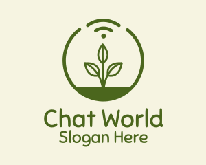 Plant Wifi Signal Badge logo design