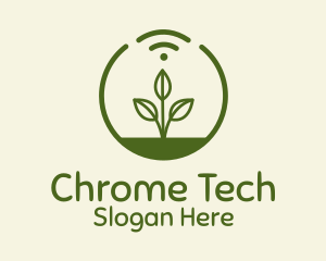 Plant Wifi Signal Badge logo design