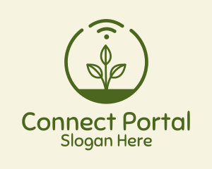 Plant Wifi Signal Badge logo design