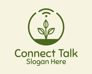 Plant Wifi Signal Badge logo design