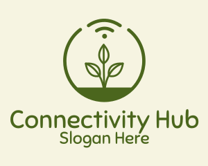 Plant Wifi Signal Badge logo