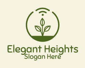 Plant Wifi Signal Badge logo design