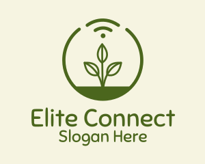 Plant Wifi Signal Badge logo design