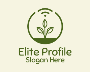 Plant Wifi Signal Badge logo design