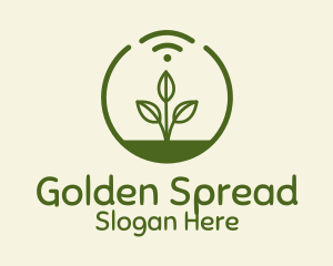 Plant Wifi Signal Badge logo design