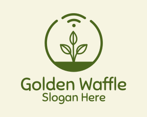 Plant Wifi Signal Badge logo design