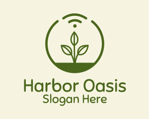 Plant Wifi Signal Badge logo design