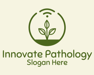 Plant Wifi Signal Badge logo design