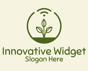 Plant Wifi Signal Badge logo design