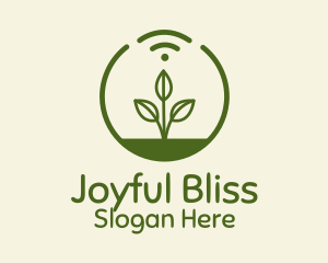 Plant Wifi Signal Badge logo design