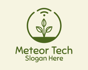 Plant Wifi Signal Badge logo design