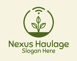 Plant Wifi Signal Badge logo design