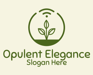 Plant Wifi Signal Badge logo design