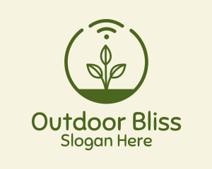 Plant Wifi Signal Badge logo design