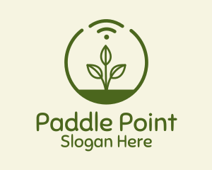 Plant Wifi Signal Badge logo design