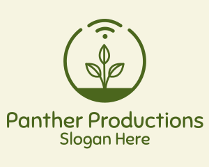 Plant Wifi Signal Badge logo design