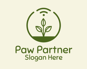 Plant Wifi Signal Badge logo design