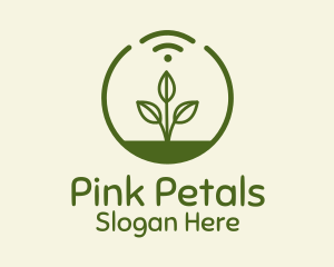 Plant Wifi Signal Badge logo design