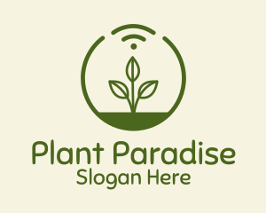 Plant Wifi Signal Badge logo design