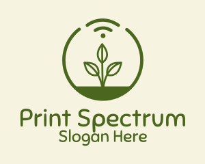 Plant Wifi Signal Badge logo design