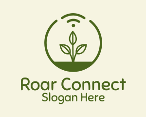 Plant Wifi Signal Badge logo design