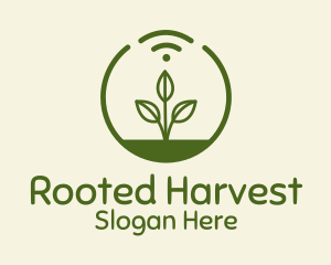 Plant Wifi Signal Badge logo design