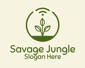 Plant Wifi Signal Badge logo design