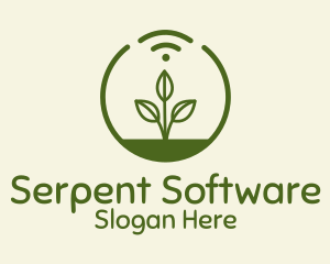 Plant Wifi Signal Badge logo design