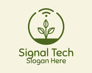 Plant Wifi Signal Badge logo