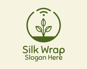 Plant Wifi Signal Badge logo design